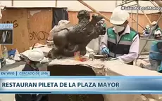 Cercado de Lima: Restauran pileta y balcones de la Plaza de Armas  - Noticias de jockey-plaza