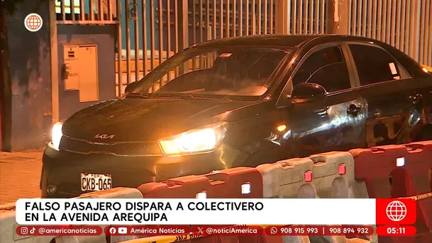 Falso pasajero dispara a colectivero en la avenida Arequipa en el Cercado de Lima. Foto: América Noticias