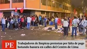 Protesta en el Cercado de Lima. América Noticias