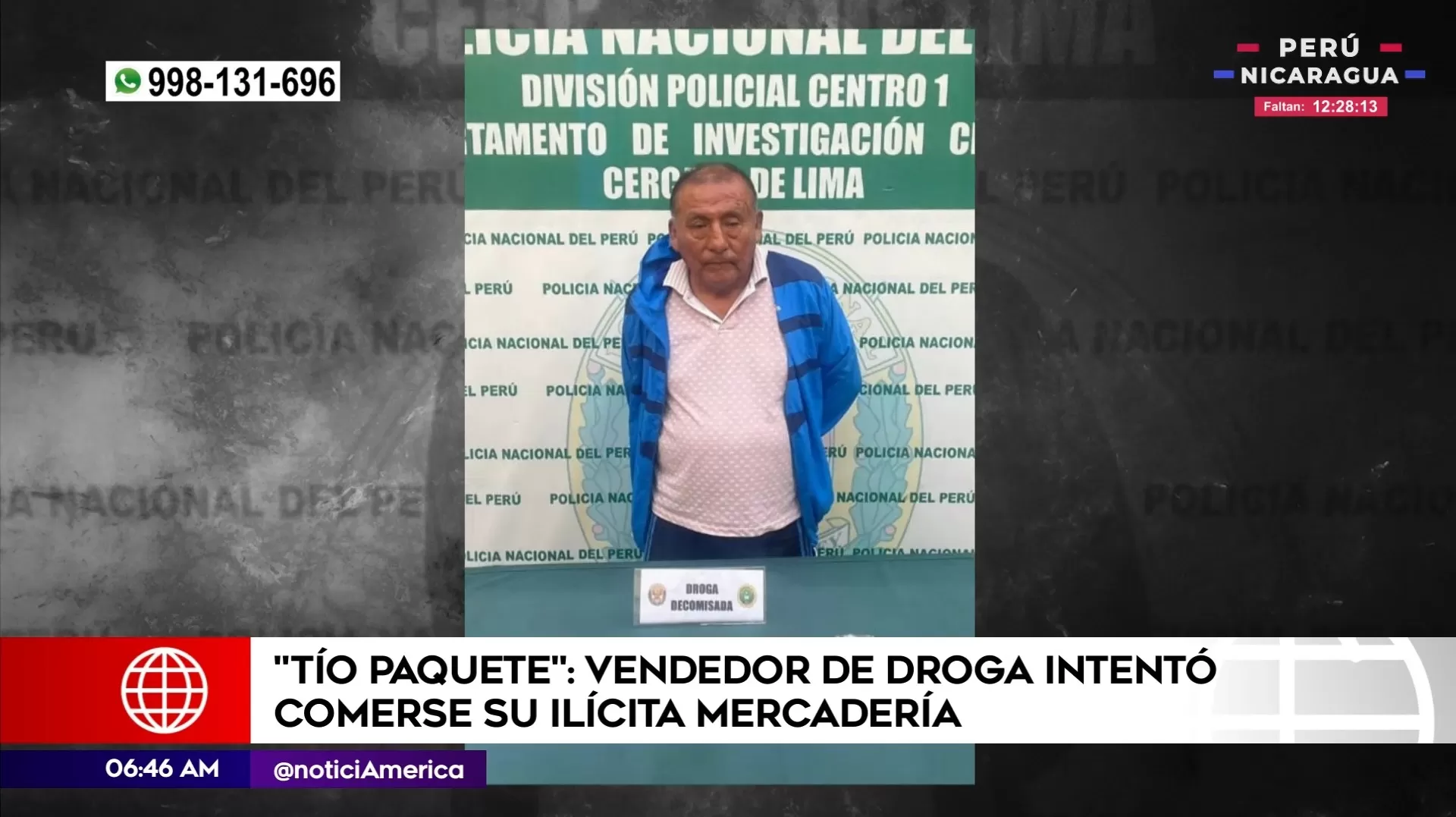 Captura de vendedor de droga en el Centro de Lima. Foto: América Noticias