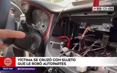 Cercado de Lima: Víctima se cruzó con sujeto que le robó autopartes - Noticias de autopartes
