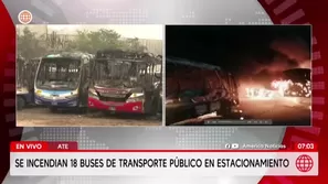 Incendio en patio de Ceres destruye 18 buses de transporte público/América Noticias