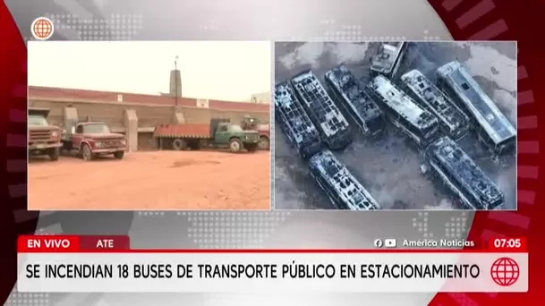 Incendio en cochera en Ceres destruye 18 buses transporte/ América Noticias Incendio en cochera en Ceres destruye 18 buses transporte/ América Noticias