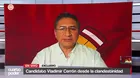 Cerrón afirma que está en el Perú y defiende su candidatura