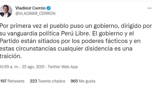 Fuente: @VLADIMIR_CERRON