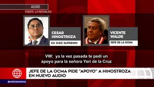 Nuevo audio de César Hinostroza. Foto: captura de TV