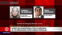 César Hinostroza: difunden audio del exjuez supremo con candidata al TC. Foto y Video: América Noticias