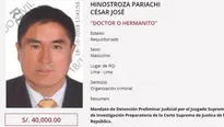 César Hinostroza fugó del país y se encuentra en España. Foto: captura de TV