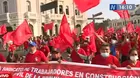 CGTP y sindicatos marchan por las calles de Lima
