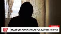 Mujer que acusa a fiscal por acoso en Amazonas se ratifica en su denuncia. Foto: América TV