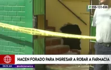 Chaclacayo: Delincuentes realizaron forado para robar farmacia - Noticias de farmacia