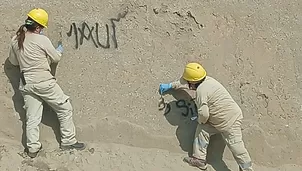 Chan Chan: Descartan daños tras pintas con aerosol. Foto: Mincul. Video: Canal N