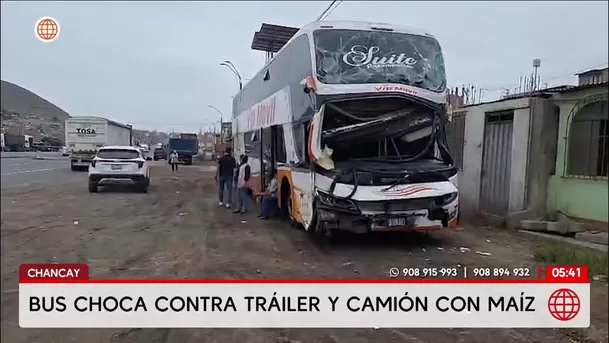 Chancay: Choque entre bus, tráiler y camión deja tres heridos. Foto: América Noticias