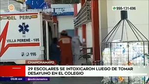 Intoxicación en colegio de Chanchamayo. Foto y video: América Noticias