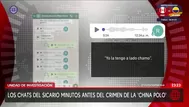 Los chats del sicario minutos antes del crimen de la China Polo