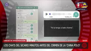Los chats del sicario minutos antes del crimen de la China Polo. Foto y video: Unidad de Investigacíón
