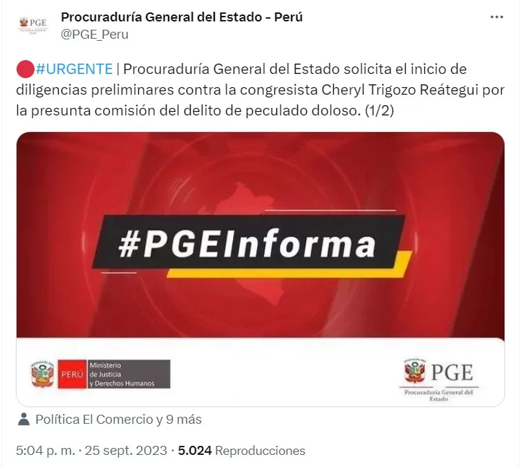 Foto: @PGE_Peru