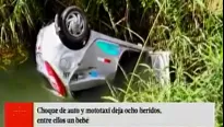 Vehículo choca contra mototaxi. Foto: captura de TV