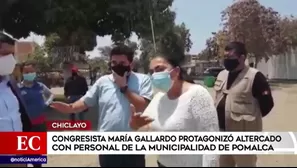 María Gallardo, congresista de Podemos Perú, increpó al personal de la Municipalidad de Pomalca