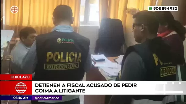 Fiscal acusado de pedir coima a litigante. Foto: América Noticias