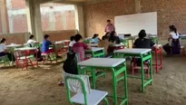 Escolares reciben sus clases en precarias condiciones. La obra se encuentra paralizada desde enero del 2022 / Captura: Canal N