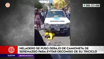 Heladero evitó que se lleven su carretilla | Video: América Noticias