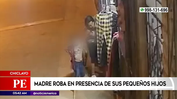 Madre roba frente a su hijos en Chiclayo. Foto: América Noticias