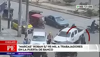 Cámara captó el despliegue de los ladrones para cometer el atraco.