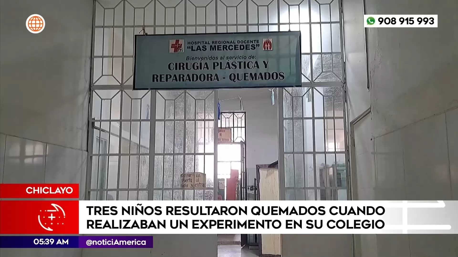 Niños resultaron quemados cuando realizaban experiento en su colegio en Chiclayo. Foto: América Noticias