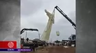 Chiclayo: Se desprendió cabeza de imagen de Cristo Redentor cuando era instalada