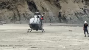 Por lo dificultoso de la ubicación de la zona, la PNP procedió al rescate en helicóptero.