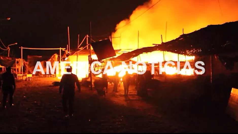 Incendio en Chimbote. (V&iacute;a: Am&eacute;rica Noticias)