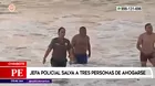 Chimbote: Jefa policial salvó a tres personas de ahogarse en playa