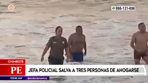 Mujer policía salvó a tres personas en playa de Chimbote. Foto y video: América Noticias