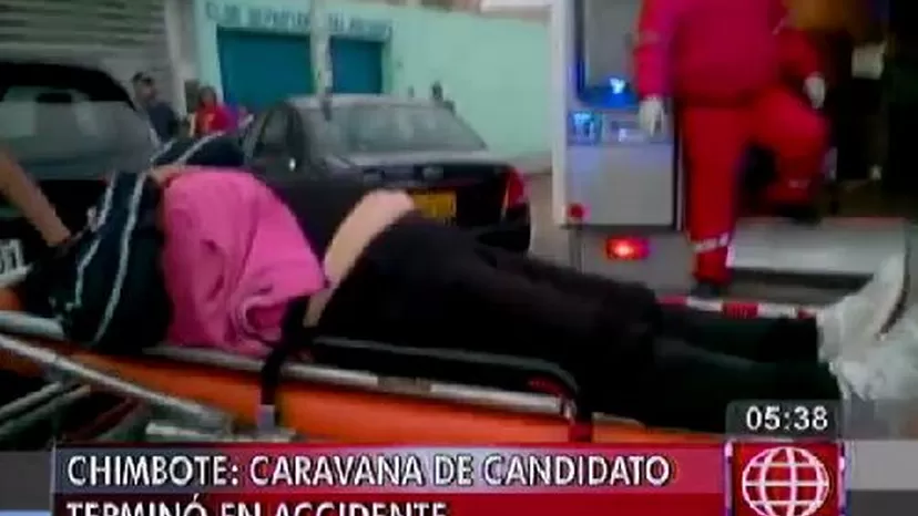 Chimbote: Militantes cayeron de la tolva de un vehículo durante caravana de candidato