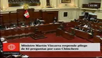 Mart&iacute;n VIzcarra responde 83 preguntas del pliego interpelatorio.