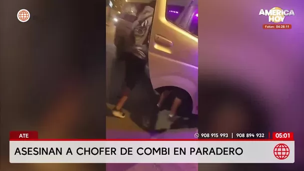 Chofer es asesinado por presuntos extorsionadores en paradero de Ate. Foto: América Noticias