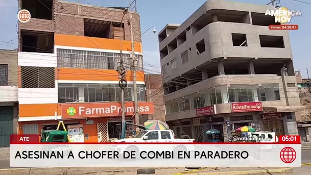 Chofer es asesinado por presuntos extorsionadores en paradero de Ate. Foto: América Noticias