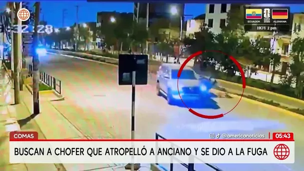 Chofer atropella a adulto mayor y se da a la fuga en Comas. Foto: América Noticias