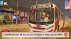 Chofer de bus salva de morir tras ataque de sicario en Comas