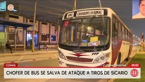Chofer de bus salva de morir tras ataque de sicario en Comas. Foto y video: América Noticias