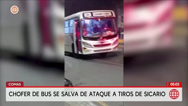 Chofer de bus salva de morir tras ataque de sicario en Comas. Foto: América Noticias Chofer de bus salva de morir tras ataque de sicario en Comas. Foto: América Noticias