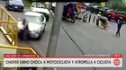 Chofer ebrio choca a motociclista y atropella a ciclista en SJL