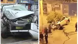Chofer escapó de asalto y chocó camioneta contra un árbol en SMP/ América Noticias