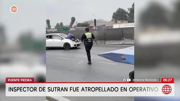 Chofer informal atropella a inspector de Sutrán en Puente Piedra. Foto: América Noticias