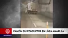 Chofer perdió control de camión y vehículo avanzó sin conductor en la Vía Expresa de la Línea Amarilla