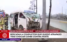 Chofer resultó herido tras chocar combi contra poste en la Panamericana Sur - Noticias de accidentes-aereos