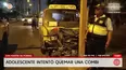 Chofer retiene a menor que intentó quemar combi en San Martín de Porres. Foto y video: América Noticias