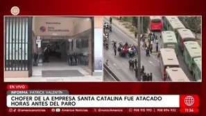 Chofer de la empresa Santa Catalina fue atacado horas antes del paro. Foto y video: AN 