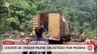 Chofer de tráiler muere tras desprendimiento de rocas en Huánuco